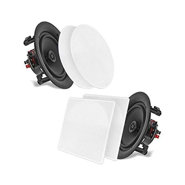 Pyle PDIC56 5.25" 150 Watt 2 Way White Flush Mount Wall / Ceiling Speaker pair