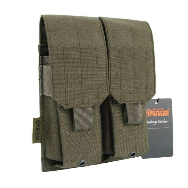 EXCELLENT ELITE SPANKER Tactical Molle Single/Double/Triple Mag Pouch for M4 M14 M16 AR15 AR10 G36 Magazine Holds 2 Mags(Ranger Green)