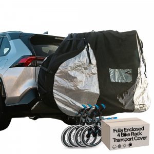 Formosa Covers Travel Bike Rack Cover for Transport, 4 Bikes, Hitch Mount