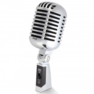 Pyle PDMICR42SL Classic Retro Vintage-Style Dynamic Vocal Microphone (Silver)