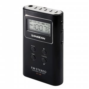 SANGEAN SNGDT180B Portable Pocket AM/FM Digital Clock Radio (Black)