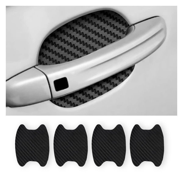 Blilo 4PCS Carbon Fiber Car Door Cup Protector Films, Black