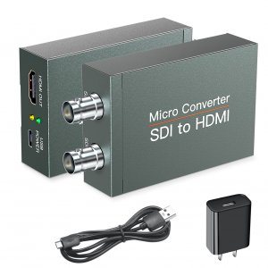 SHUITING SDI to HDMI Converter with SDI Loop Out, 1080p HD-SDI / 3G-SDI/SD-SDI to HDMI Video Audio Converter, BNC to HDMI Adapter for SDI Camera Monitor Projector