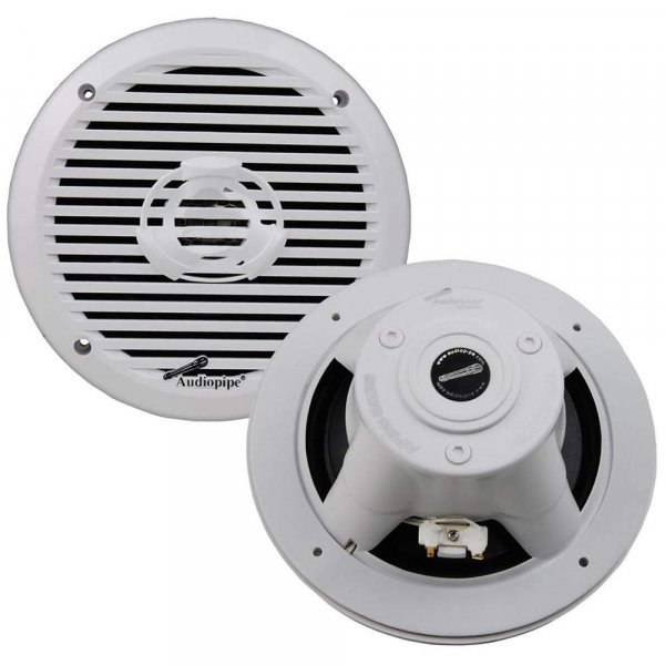 Audiopipe APSW6032 6.5" 2-Way Marine Speakers 200W Max White-Pair