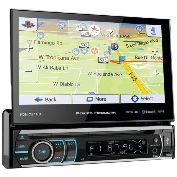 Power Acoustik PDN721HB 7" Flip out Touchscreen AM/FM/DVD/USB/BT With Navigation