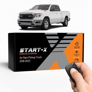 Start-X Remote Starter Kit for RAM 1500/2500/3500 (2018, 2019, 2020, 2021, 2022, 2023) Trucks, All Trims | Tip-Start Key Ignition | Plug & Play Install | Lock 3X to Remote Start | Zero Wire Splicing