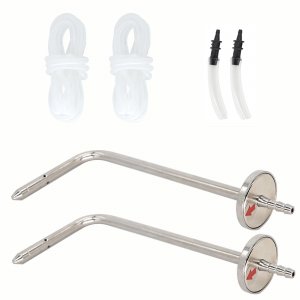 Static Pressure Probes Kit for HVAC,2xStatic Tubes with Magnet, 2xSilicone Soft tubes(5.91ft),2 Manometer Tube Adapter/Fitting 3/16inch to 5/16inch