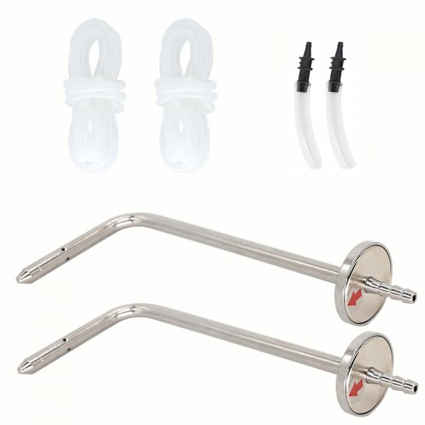 Static Pressure Probes Kit for HVAC,2xStatic Tubes with Magnet, 2xSilicone Soft tubes(5.91ft),2 Manometer Tube Adapter/Fitting 3/16inch to 5/16inch