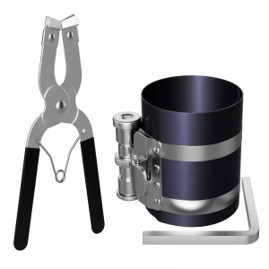 Moker Piston Ring Compressor Tool Kit 2-1/8 to 7 Inch 53mm-175mm with Plier