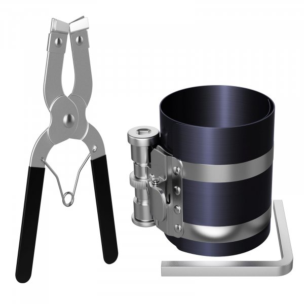 Moker Piston Ring Compressor Tool Kit 2-1/8 to 7 Inch 53mm-175mm with Plier