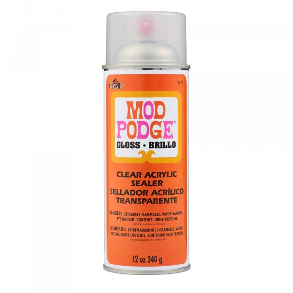 Mod Podge Spray Acrylic Sealer that is Specifically Formulated to Seal Craft Projects, Dries Crystal Clear is Non-Yellowing No-Run and Quick Drying, 12 ounce, Gloss