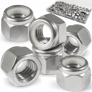 Vifmy 5/16-18 Lock Nut, 70Pcs Stainless Steel Nylock Insert Locking Nuts