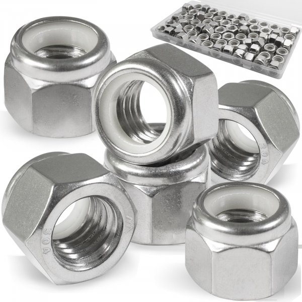 Vifmy 5/16-18 Lock Nut, 70Pcs Stainless Steel Nylock Insert Locking Nuts