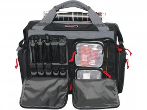G.P.S. Rolling Range Bag with Telescoping Handle & ATV Wheels | Secure Handguns & Ammo Storage with Lockable Zippers | Durable Shooting Tactical Gear