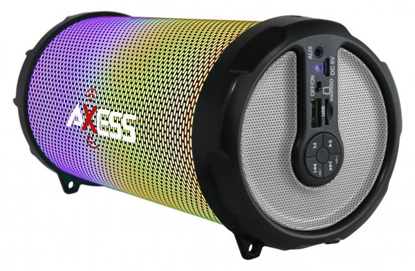 Axess SPBL1044SL Vibrant Plus Bluetooth Speaker with Disco LED Lights In Silver