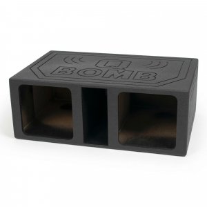 Q Power QBOMB12VLSQ Qbomb Dual12inVented Box Blk SquareHoles