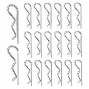 uxcell 20 Pcs Hitch Pin Clip, 2mm x 40mm R Clips 304 Stainless Steel Retaining Wire Hair Pins Cotter Pin Assortment Kit Clips for Trailer Tractors Mower Carts Truck Pin Clip, Silver