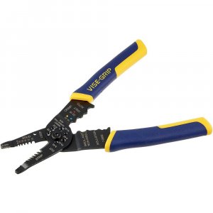 IRWIN Vise-Grip Wire Stripper, 8 Inch, Cuts 10-22 AWG, Plier Style Nose, ProTouch for Comfort, Blue (2078309)
