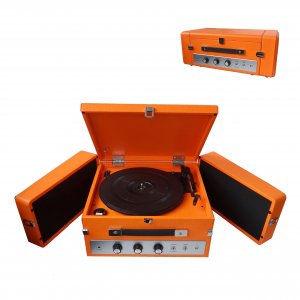 Pyle Retro PLTT82BTOR Vintage Classic Style Bluetooth Turntable Orange