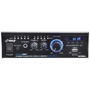 Pyle PCAU48BT Bluetooth Mini Blue Series Stereo Power Amplifier
