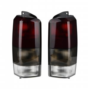 Azumka Fits for Rear Brake Tail Light Lens and Housing Assembly Red/Black Smoke Replacement for Jeep 1997-2001 Cherokee [ CH2800128 4897399AA ] Right and left