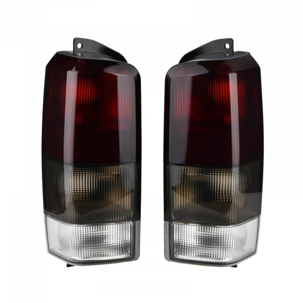 Azumka Fits for Rear Brake Tail Light Lens and Housing Assembly Red/Black Smoke Replacement for Jeep 1997-2001 Cherokee [ CH2800128 4897399AA ] Right and left