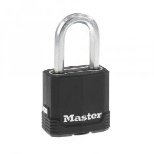 Master Lock Magnum Heavy Duty Outdoor Padlock with Key, Weather Resistant Body and Cut Safe Shackle Make Lock Perfect for Fences, Gates, Sheds, M115XKADLF, Black
