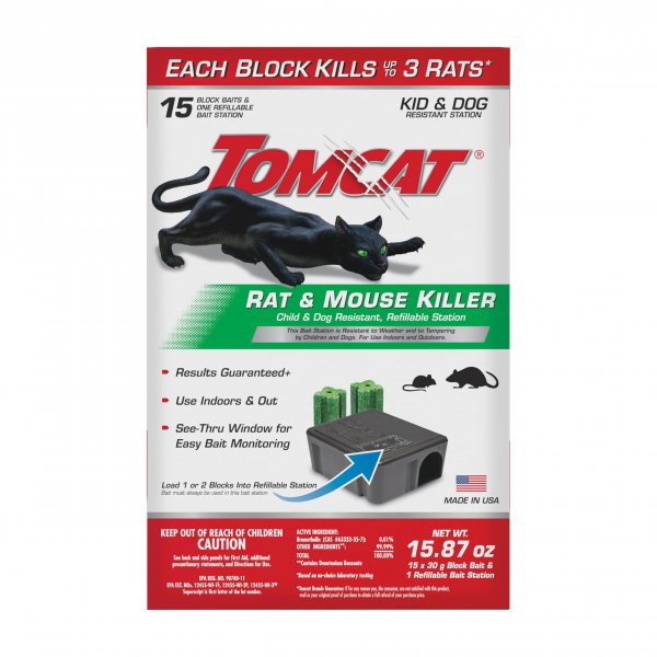 Tomcat Rat & Mouse Killer, Child & Dog Resistant, Refillable Station