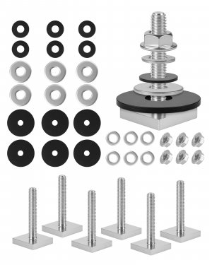 T Slot Bolts for Thule, Yakima Roof Rack Cross Bars, Platform, Cargo Basket, Stainless Square T Track Bolt Adapter to Secure Bike/Ski/Kayak Rack, Solar Panel, Awning, M6x35mm, 4mm Thickness