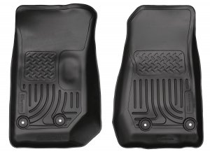 Husky 18041 Front Floor Black For 14-17 Jeep Wrangler '18 Jeep Wrangler 4 Door
