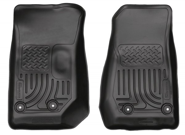 Husky 18041 Front Floor Black For 14-17 Jeep Wrangler '18 Jeep Wrangler 4 Door