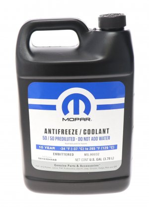 Mopar 68163849AB 10 Year/150,000 Mile Coolant 50/50 Premixed - Embittered, 1 Gallon