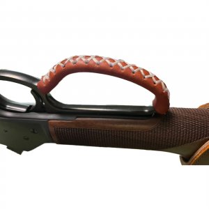 WAYNE'S DOG Leather Lever Wrap for Lever Action, Handcrafted (6-inch, Brown/Brown-Thicker)