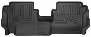Husky Liners Weatherbeater Floor Mats | Fits 2014-2019 Ford Transit Connect Mini Passenger Van w/Long Wheel Base and 2nd Row Bench Seats | 2nd Row, 1-pc Black - 19691