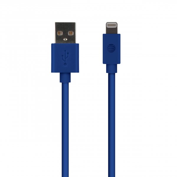 AT&T  PVLC1-BLU 4-Foot PVC Charge and Sync Lightning Cable (Blue)