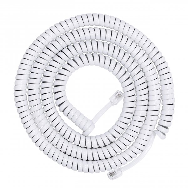 Power Gear Coiled Telephone Cord, 4 Feet Coiled, 25 Feet Uncoiled, Phone Cord works with All Corded Landline Phones, For Use in Home or Office, White, 76122