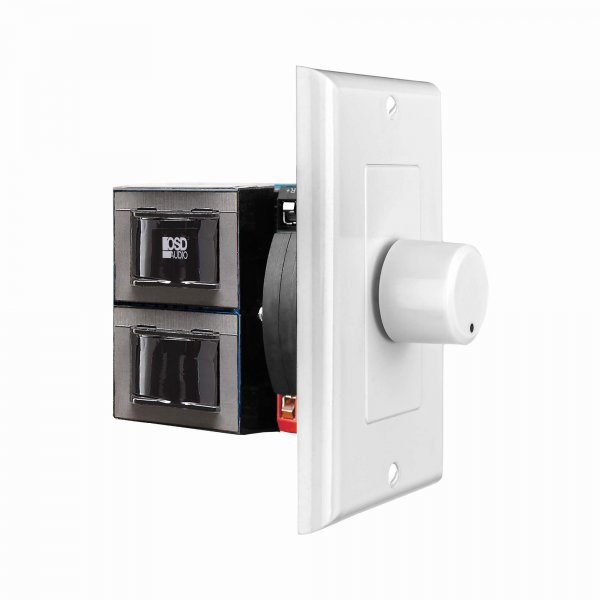 OSD Audio 100W in Wall Volume Control Impedance Matching for Home Speakers, Rotary Knob White SVC100