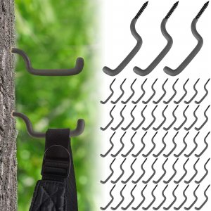 Amylove 10 Pcs Bow Hangers for Tree Stand, Bow Hooks for Hunting,Gray