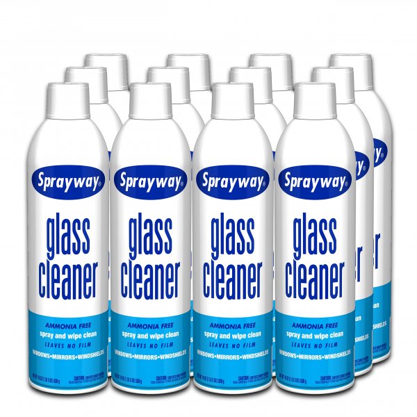 Sprayway Glass Cleaner with Foaming Spray for a Streak-Free Shine for Home and Automotive Use, 19 oz., Pack of 12