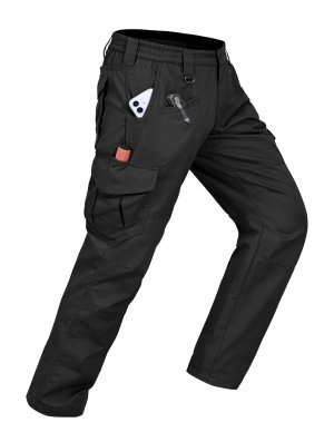 CNBQDD Mens Work Pants Construction Waterproof Cargo Pants Tactical for Men Ripstop Lightweight Outdoor Hiking Pants with Pockets Black 32Wx34L