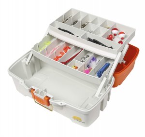 Plano 620210 Lets Fish 2-Tray Box  Orange/Tan