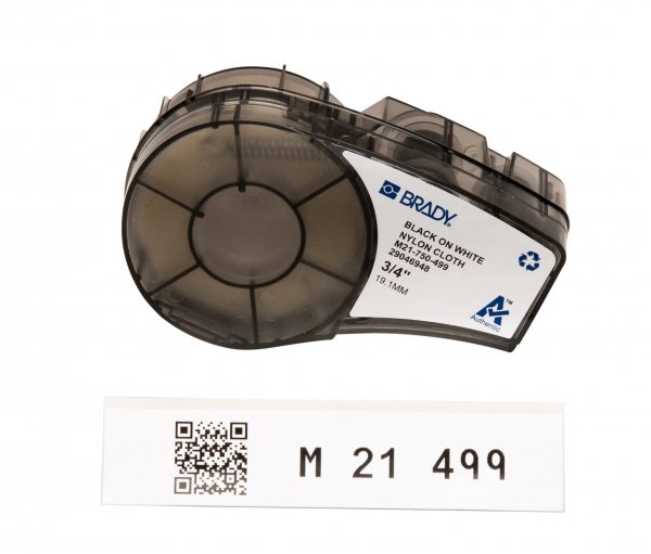 Brady Authentic (M21-750-499) Multi-Purpose Nylon Label for General ID, Wire Marking, and Lab, Black on White- Designed for M210, M210-LAB, M211, BMP21-PLUS and BMP21-LAB Printers, .75" W 16' L