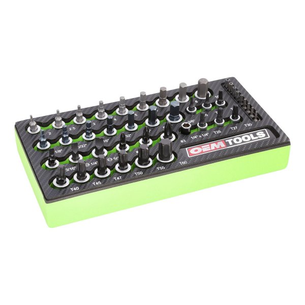 OEMTOOLS 23992 44-Piece Torx Socket Set, Ideal Torx Bit Set for Automotive Work, Heat Treated Alloy Steel Set, Posi-Grip Design, Rust-Resistant Finish, Tool Box Organizer EVA Tray Include