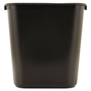 Rubbermaid Commercial Products Resin Wastebasket/Trash Can, 7-Gallon/28-Quart, Black, Plastic, for Bedroom/Bathroom/Office, Fits Under Desk/Sink/Cabinet
