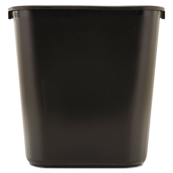 Rubbermaid Commercial Products Resin Wastebasket/Trash Can, 7-Gallon/28-Quart, Black, Plastic, for Bedroom/Bathroom/Office, Fits Under Desk/Sink/Cabinet