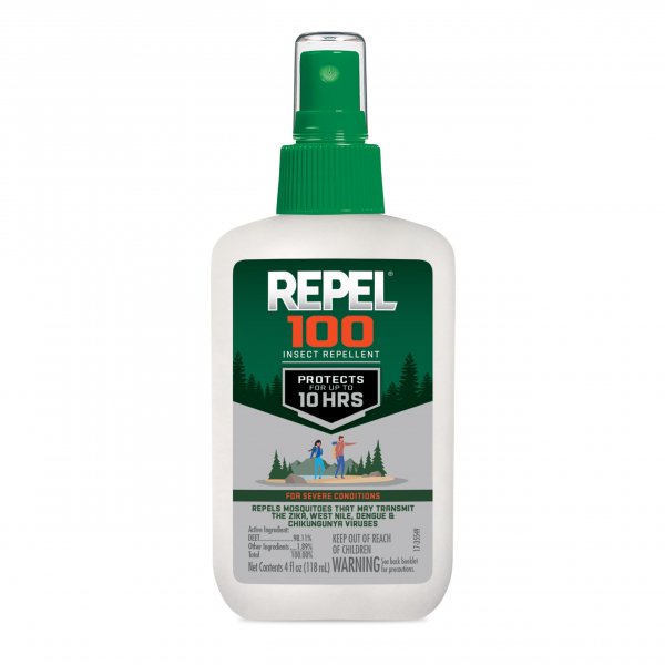 Repel 100 Mosquito and Insect Repellent, 4 Ounces, With DEET, 10-Hour Protection Long-Lasting Insect Repellent Bug Spray Repels Mosquitoes, Ticks, Gnats, Biting Flies, Chiggers And Fleas