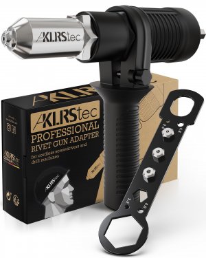 KLRStec Professional Rivet Gun Adapter - Rivet Attachment for Cordless Screwdrivers and Drills - Easy processing for Pop Rivets
