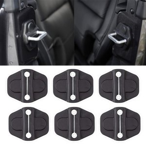 YOCTM Door Lock Decoration Cover for 2018-2026 Jeep Wrangler JL JLU 4XE Unlimited Sahara Sports Rubicon Gladiator JT Door Lock Cover Parts Accessories Black (4Door) (Pack of 6)