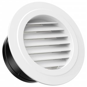 HG Power 6 Inch Soffit Vent Cover – Round ABS Louver with Built-in Screen Mech for Attic, Bathroom, Garage & Dryer Duct Ventilation (150mm,White)