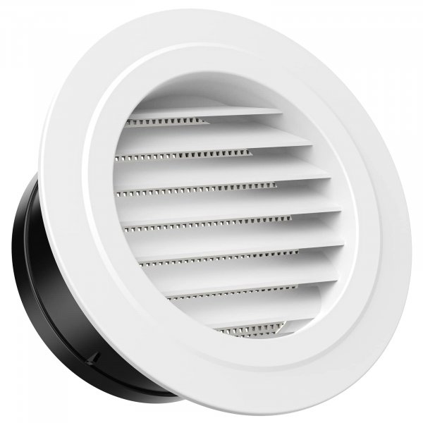 HG Power 6 Inch Soffit Vent Cover – Round ABS Louver with Built-in Screen Mech for Attic, Bathroom, Garage & Dryer Duct Ventilation (150mm,White)